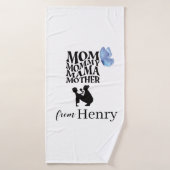 Personalized Mom Typography Bath Towel (Serviette de bain)