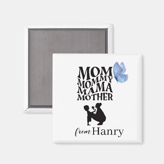 Personalized Mom Typography Magnet (Recto/Verso)