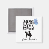 Personalized Mom Typography Magnet Magneet (Voorkant / Achterkant)