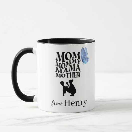 Personalized Mom Typography Mug (Gauche)