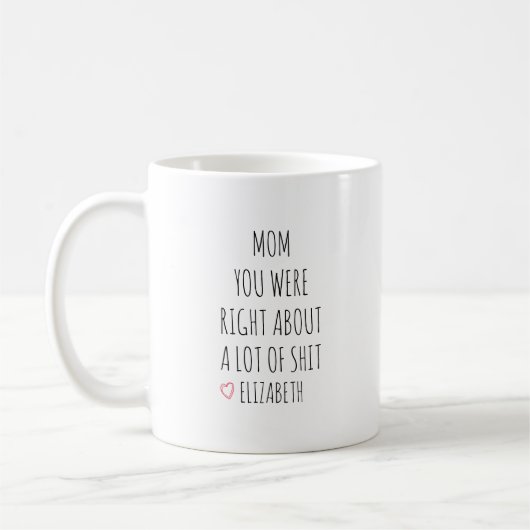 Personalized Mom You Were Right Mug  (Gauche)
