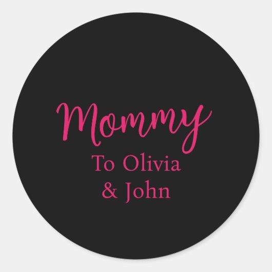 Personalized Mommy  Ronde Sticker (Voorkant)