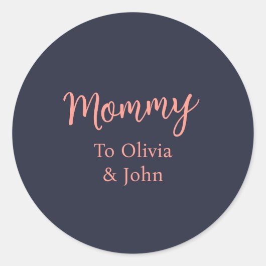Personalized Mommy  Ronde Sticker (Voorkant)