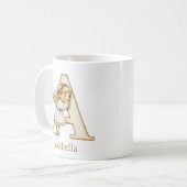 Personalized Monogram A Initial Christmas Angel Koffiemok (Voorkant links)