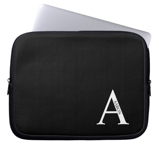 Personalized Monogram and Name Laptop Sleeve (Voorkant)