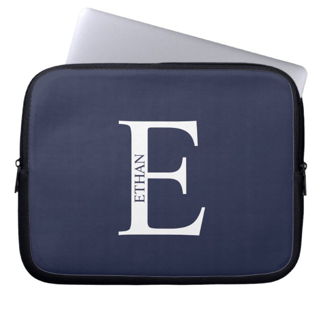 Personalized Monogram and Name Laptop Sleeve (Voorkant)