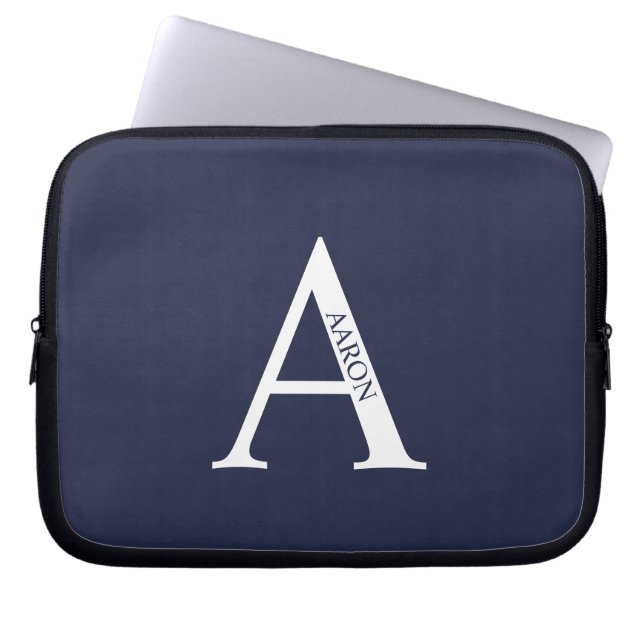 Personalized Monogram and Name Laptop Sleeve (Voorkant)