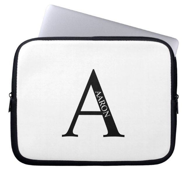 Personalized Monogram and Name Laptop Sleeve (Voorkant)
