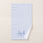 Personalized Monogram Blue & White Stripes (Serviette à main)