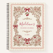 Personalized Monogram Bookworm Reading Journal (Devant)