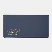 Personalized Monogram Dusty Navy Blue Gold White  (Recto)