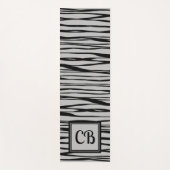 Personalized Monogram Elegant Line Art Black Grey Yogamat (Voorkant)