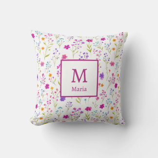 Personalized Monogram - Elegant Modern Floral Kussen
