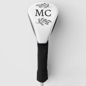 Personalized Monogram Initials Botanical Leaf Golfheadcover (Voorkant)