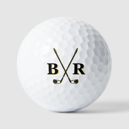 Personalized Monogram Initials Elegant Golfer Golfballen (Voorkant)