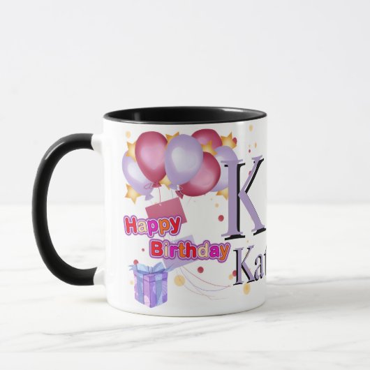 Personalized Monogram Letter K Mug - Custom Name (Gauche)