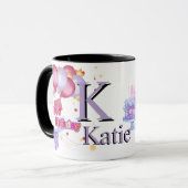 Personalized Monogram Letter K Mug - Custom Name   (Devant gauche)