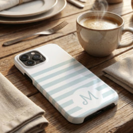 Personalized Monogram Minimal Striped Modern Desig iPhone 13 Pro Max Hoesje