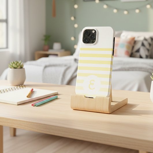 Personalized Monogram Minimal Striped Modern Desig Case-Mate iPhone Case