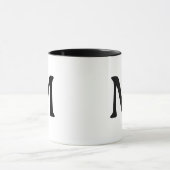 Personalized Monogram Modern Black White Mug (Centre)