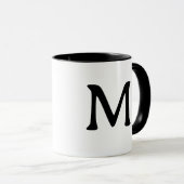 Personalized Monogram Modern Black White Mug (Devant droit)