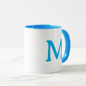 Personalized Monogram Modern Blue White Mug (Devant droit)