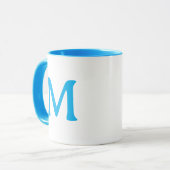 Personalized Monogram Modern Blue White Mug (Devant gauche)