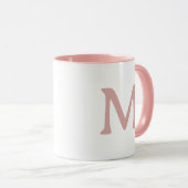 Personalized Monogram Modern Pink White Mug (Devant droit)