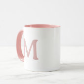 Personalized Monogram Modern Pink White Mug (Devant gauche)