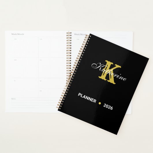 Personalized Monogram  Name And Initial Planner (Devant avec enveloppe)