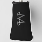 Personalized Monogram Name Initial Black Gray Golfheadcover (Draai 90)