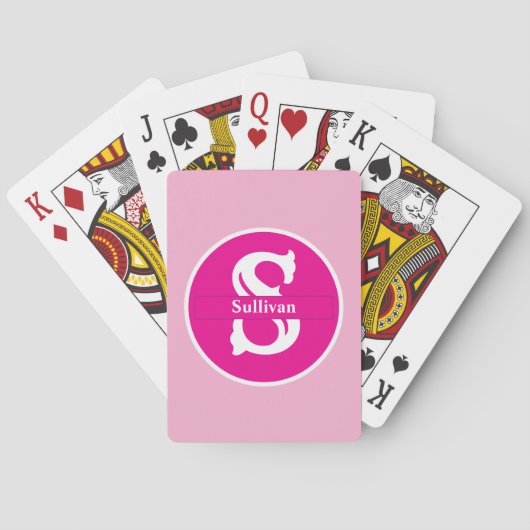 Personalized Monogram Pink on Pink Classic Pokerkaarten (Achterkant)