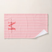Personalized Monogram Red & White Stripes (Serviette à main)