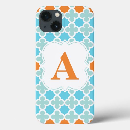 Personalized Monogram Retro Quatrefoil Pattern Case-Mate iPhone Case (Achterkant)