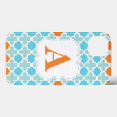Personalized Monogram Retro Quatrefoil Pattern Case-Mate iPhone Case (Achterkant (horizontaal))