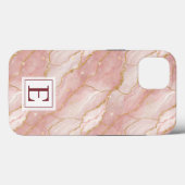 Personalized Monogram Rose Quartz Gold Case-Mate iPhone Case (Achterkant (horizontaal))