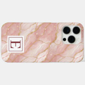 Personalized Monogram Rose Quartz Gold Case-Mate iPhone Case (Achterkant (horizontaal))