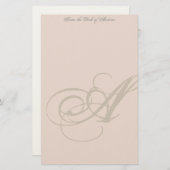 Personalized Monogram Stationery Briefpapier (Voorkant / Achterkant)