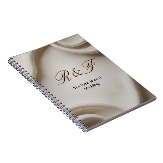 Personalized Monogram Suite | Luxe Linen Wedding Notitieboek (Rechterzijde)