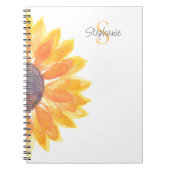 Personalized Monogram Sunflower  Notitieboek (Voorkant)