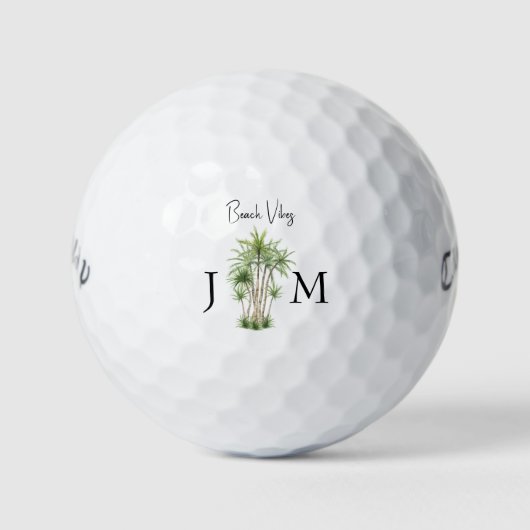 Personalized Monogram Tropical Titleist Pro V1 Golfballen (Voorkant)