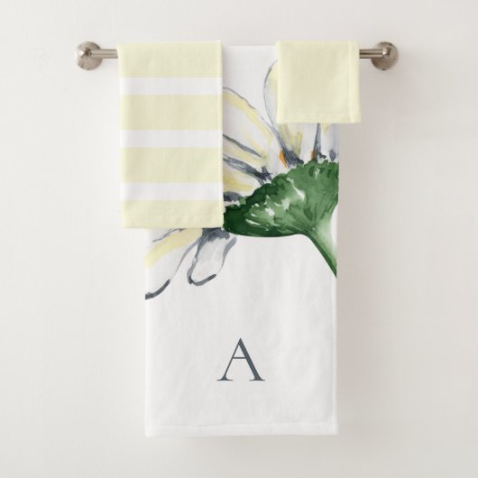 Personalized Monogram Watercolor Daisy Yellow (En situation)
