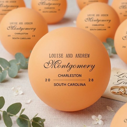 Personalized Monogram Wedding  Pingpongballen