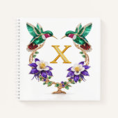 Personalized Monogram X Wedding Gift Hummingbird Notitieboek (Voorkant)