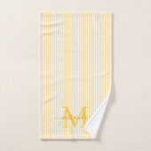 Personalized Monogram Yellow & White Stripes (Serviette à main)