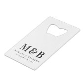 Personalized Monogrammed Initials Wedding Favors Kredietkaart Flessenopener (Voorkant Gekanteld)