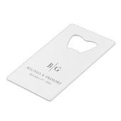 Personalized Monogrammed Initials Wedding Favors Kredietkaart Flessenopener (Achterkant Gekanteld)