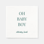 Personalized Moody Blue-Green Baby Boy Shower Servet (Voorkant)