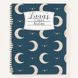 Personalized Moon Pattern Spiral Notebook 8.5x11  Notitieboek
