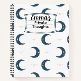 Personalized Moon Pattern Spiral Notebook 8.5x11 Notitieboek